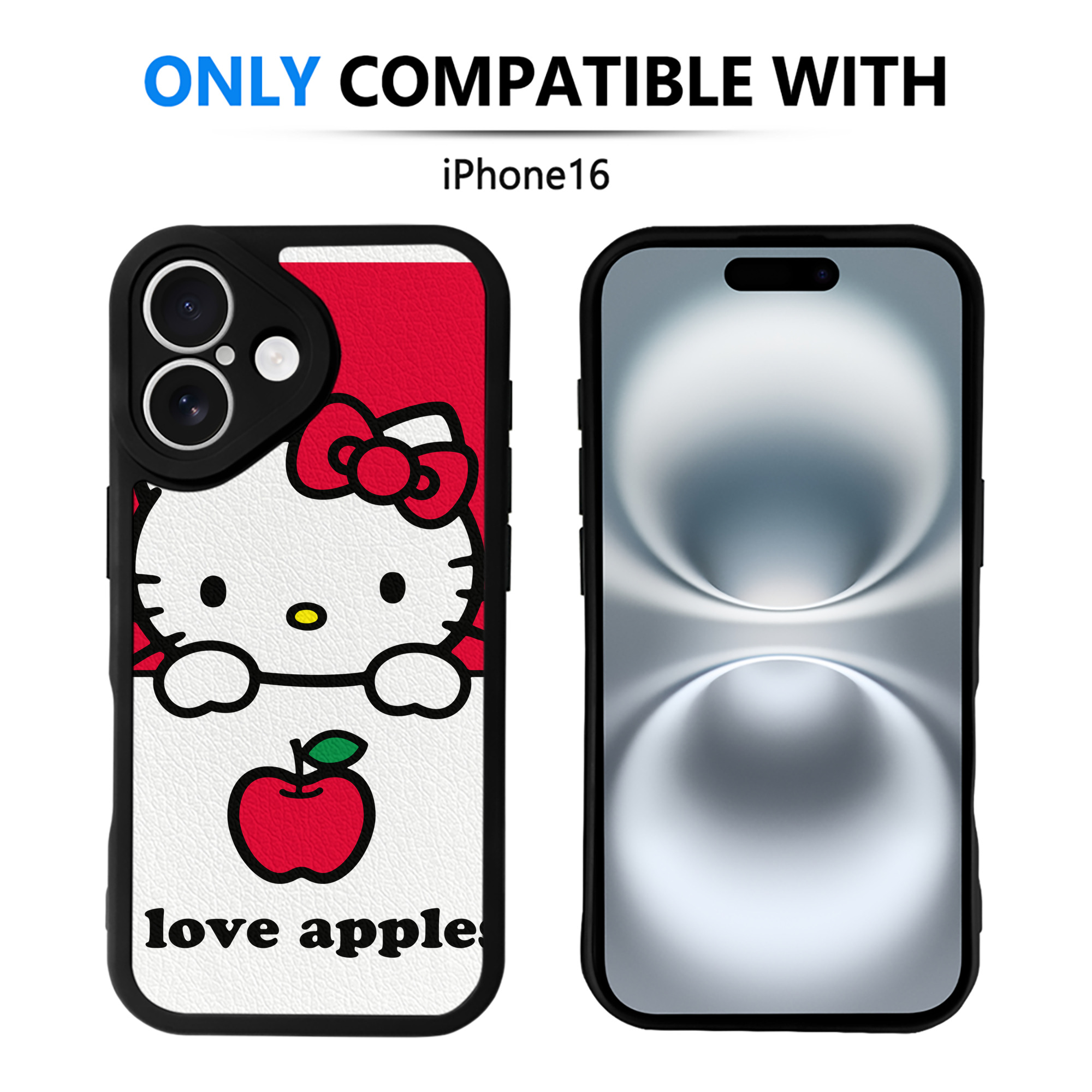 （画像用） Hello Kitty ハローキティ 【iPhone 16シリーズ対応】シリコンスマホケース（レザー調） 材質：シリコン